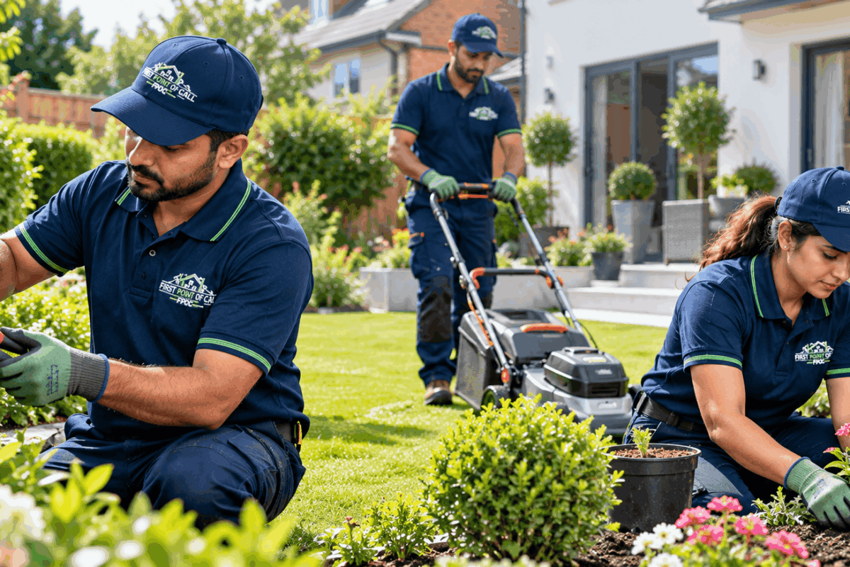 Professional Garden Care Team at Work